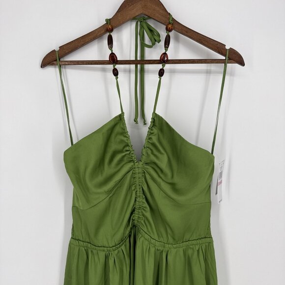 1. State Womens Size 10 Green Boho Beaded Cut-Out Halter A-Line Midi Dress NWT - Picture 8 of 14